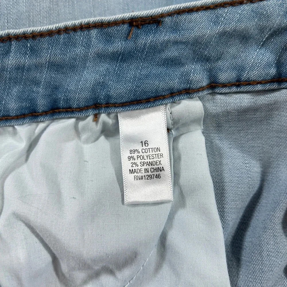 Bit & Bridle Western Denim Jean Skirt Light Wash Stretch Size 16 - Picture 6 of 8